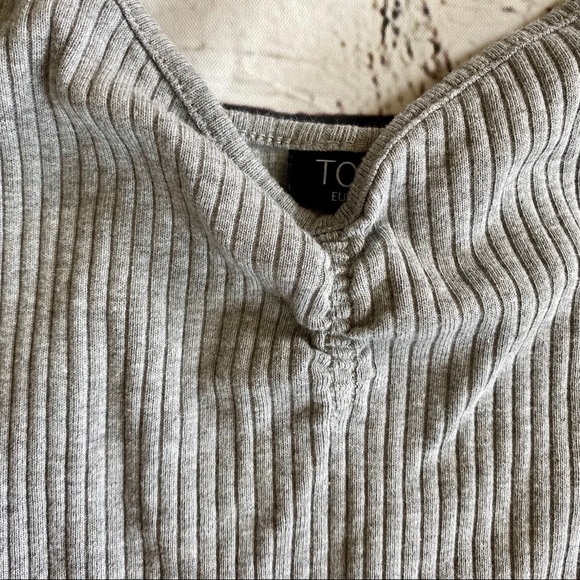 TopShop cinch grey tank top - Picture 2 of 4